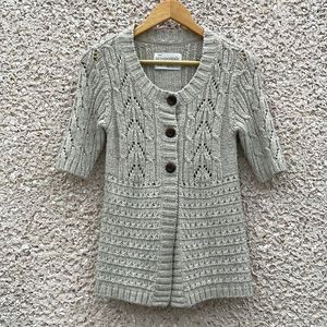 Aéropostale Oatmeal Heather Short Sleeve Cardigan